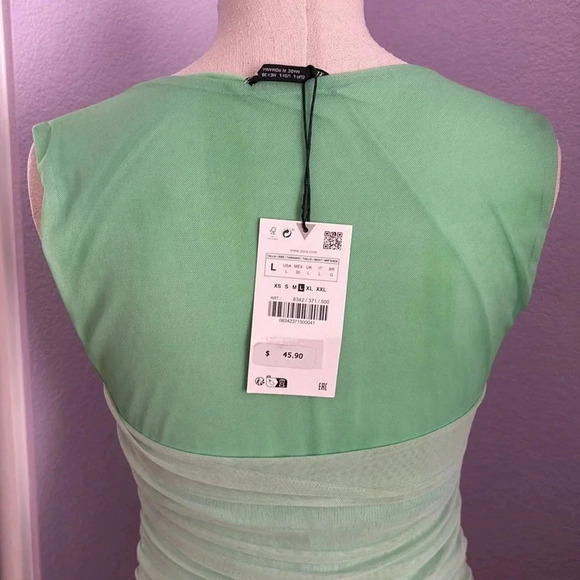 Zara Green Tulle Dress - Picture 3 of 3